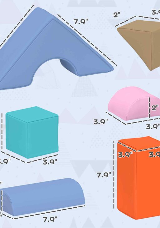 11 Piece Soft Play Set for Toddlers 6-72 Months, Child Development & Color Coordination, Contemporary