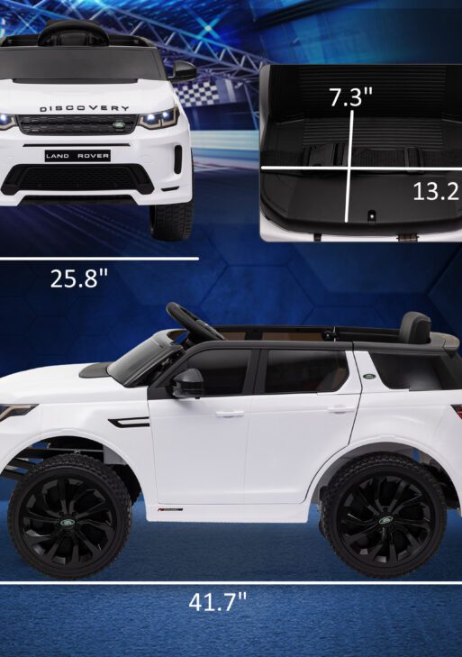 Land Rover Discovery Sport Licensed 12V Kids Ride on Car with Remote Control Soft Start, LED Lights, White