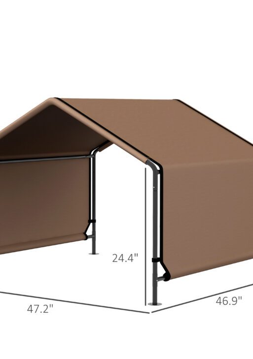 Portable Dog Tent Water Resistant for Outdoor Shade Protection, Brown