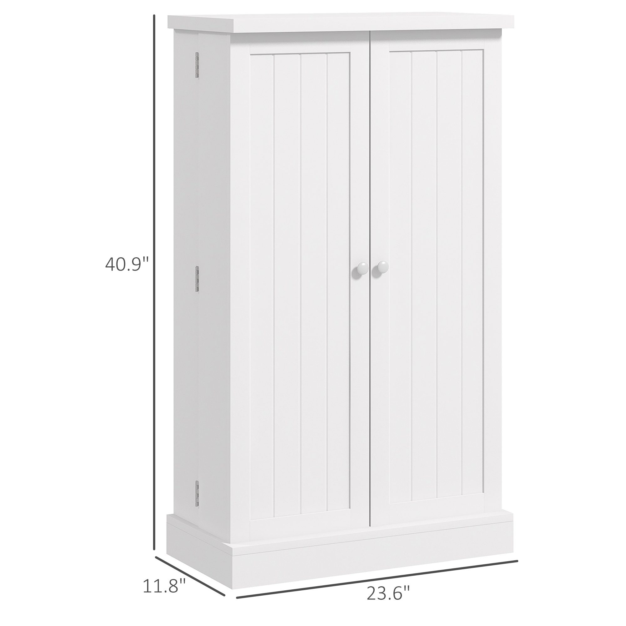 Freestanding Kitchen Pantry, Kitchen Storage Cabinet with 5-Tier Shelf, 12 Spice Racks, Adjustable Shelves, White - Image 2