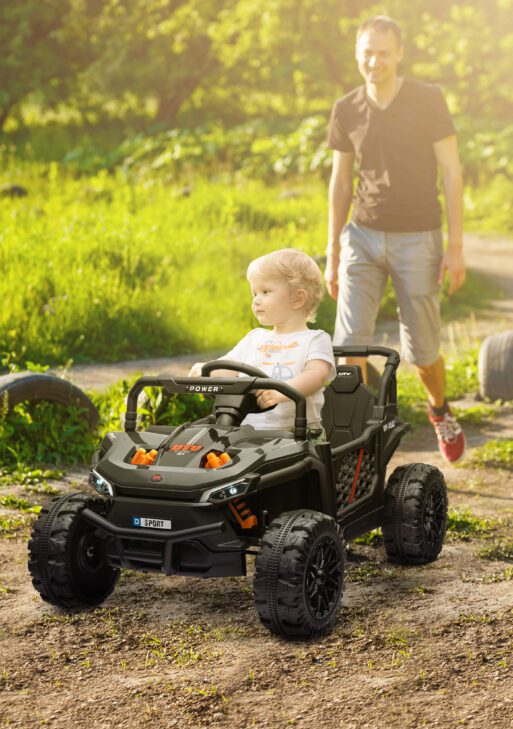 12V Ride On Truck, Battery Powered Electric Car for Kids w/ Remote Control, 4-Wheel Suspension & LED Lights, Black