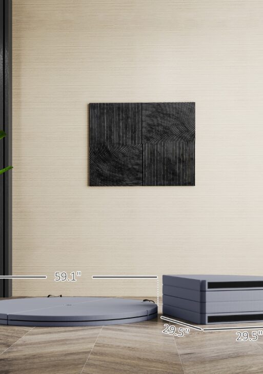 Foldable Crash Mat, Pole Padding with Carrying Handles and EPE Foam for Dance Training and Exercise, Gray