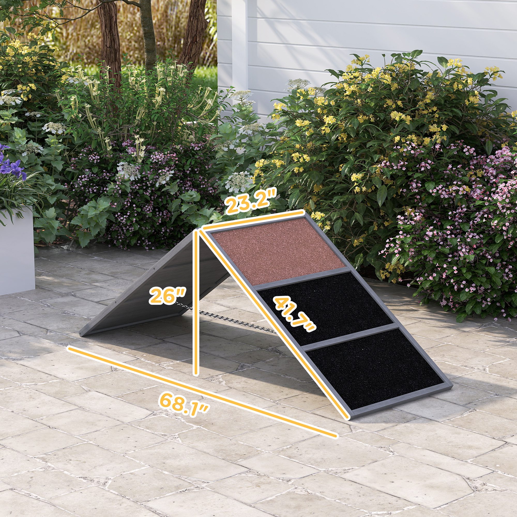 Dog Agility Equipment Ramp with Non-slip Surface, A-frame, Agility Equipment Ramp for All Breed Dogs, Gray - Image 1