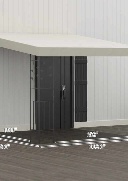 10' x 10' Outdoor Pergola Canopy, Metal Patio Canopy with Drainage Holes for Backyard, Garden, Cream White