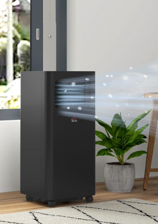 8000 BTU Mobile Air Conditioner, 345 Sq. Ft., AC Unit with Dehumidifier, Sleep, 24H Timer On/Off, Window Kit, Black