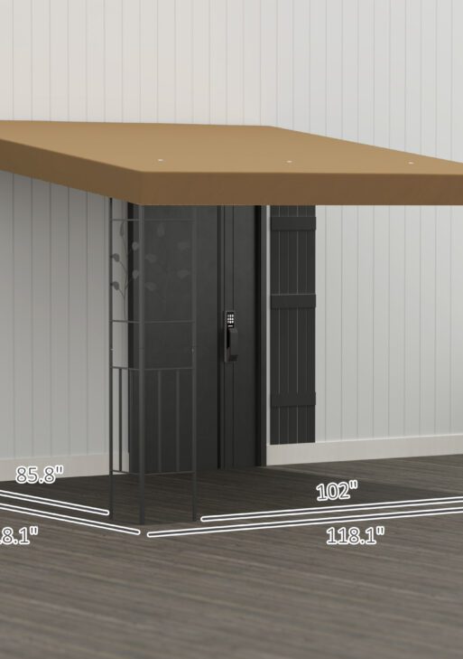 10' x 10' Outdoor Pergola Canopy, Metal Patio Canopy with Drainage Holes for Backyard, Garden, Coffee