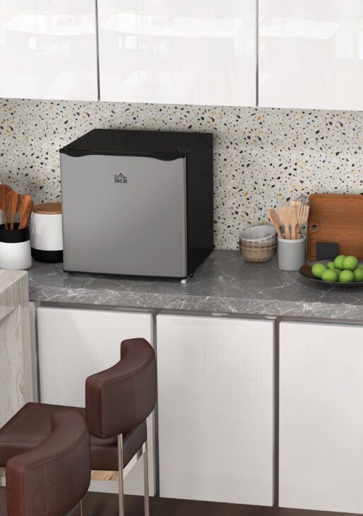 1.1 Cu.Ft Countertop Mini Freezer, Compact Upright Freezer with Removable Shelves, Silver