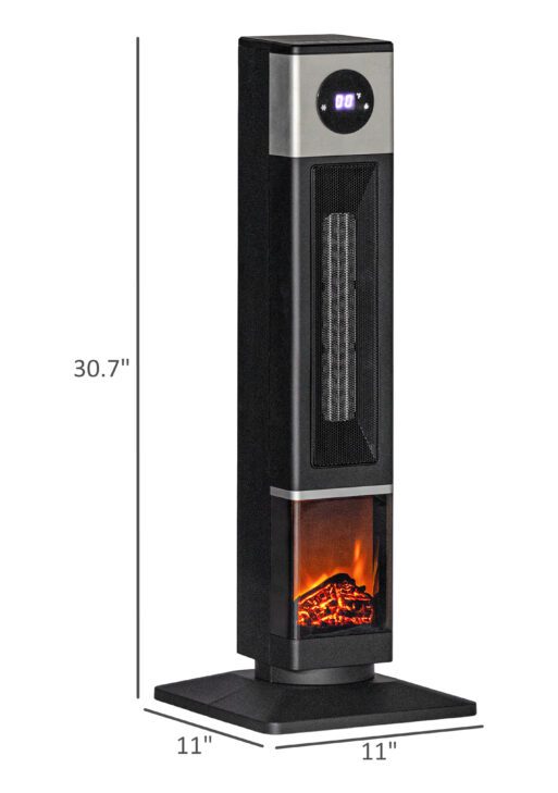 31" Freestanding Electric Heater with Oscillation, Remote Control & 12H Timer for Indoors, 1400W, Black
