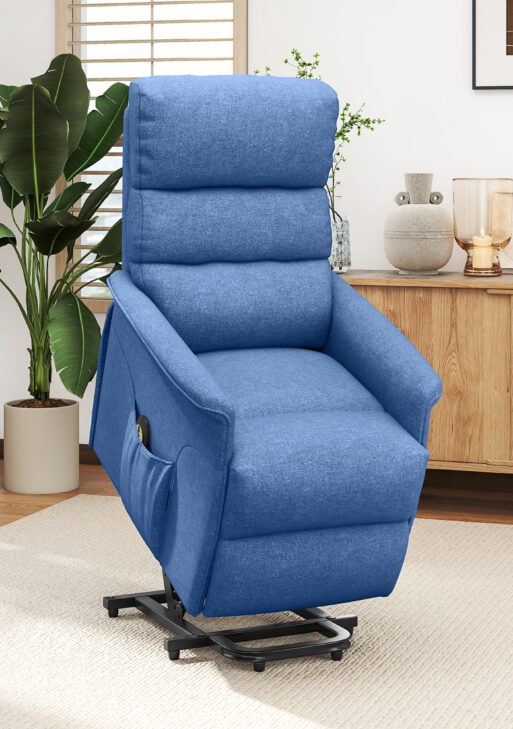 Power Lift Chair for Seniors, Electric Lift Recliner Chair with Remote Control, Side Pockets for Living Room, Blue
