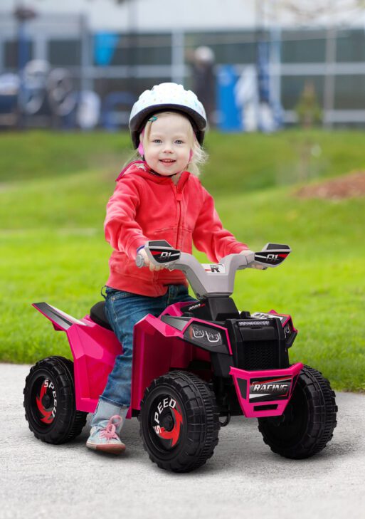 6V Electric Toy Car with Forward Backward, Wear-Resistant Wheels for Ages 18-36 Months, Pink