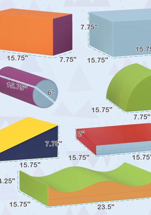 7 Piece Climb and Crawl Activity Play Set Soft for Toddler, Contemporary