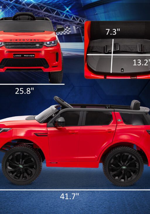 Land Rover Discovery Sport Licensed 12V Kids Ride on Car with Remote Control Soft Start, LED Lights, Red