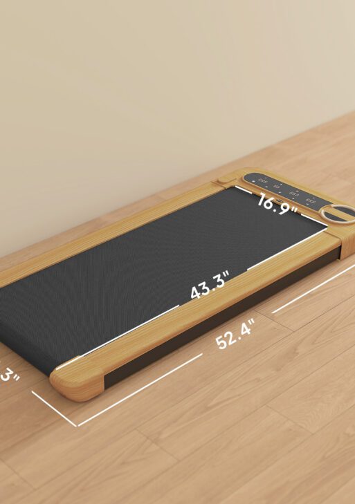 Walking Pad, Under Desk Treadmill with 17" x 43" Wide Belt, Remote Control, Bluetooth Speaker, Wheels and LED Display