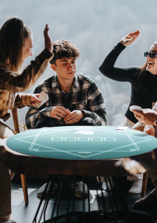 Poker Mat Texas Hold'em Poker Table Top with Non-Slip Bottom Dark Green