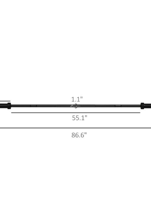 7.2ft Weight Bar, Olympic Bar with Rotating Sleeves, Non-Slip Knurling Grip, 1500lbs Weight Capacity, Black