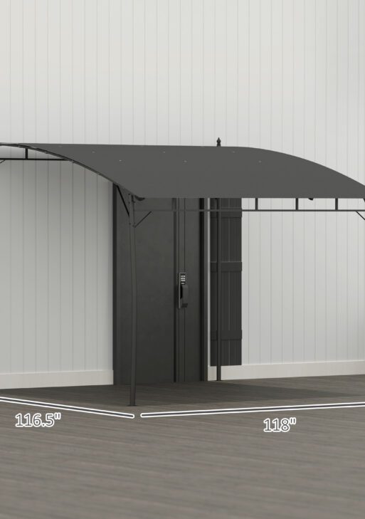 10' x 10' Outdoor Pergola Gazebo, Garden Sun Shade Shelter with Metal Frame for Porch, Patio, Deck, Backyard, Gray