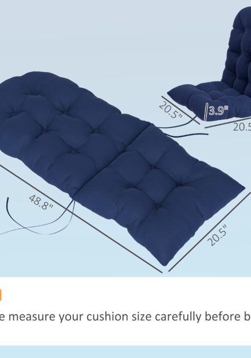 Adirondack Chair Cushions Set of 2, Tufted High Back Patio Non-Slip Cushions for Adirondack Chairs, Navy Blue