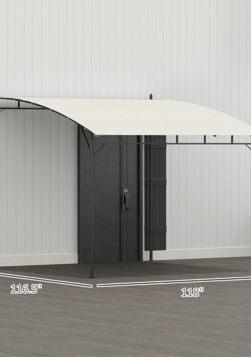 10' x 10' Outdoor Pergola Gazebo, Garden Sun Shade Shelter with Metal Frame for Porch, Patio, Deck, Backyard, Cream