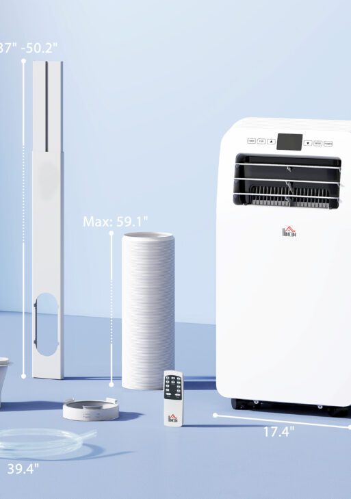 11500 BTU Mobile Air Conditioner, 550 Sq. Ft., AC Unit with Dehumidifier, 24H Timer On/Off, Window Kit