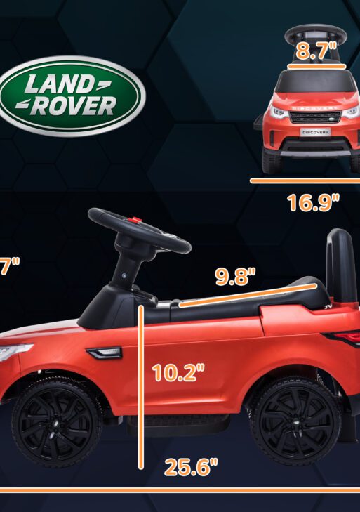 2 in 1 Land Rover Licensed 6V Ride on Car Sliding Car Battery Powered Electric Car w/ Headlights Music Horn, Red