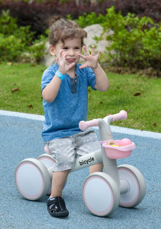 Balance Bike for Toddlers 1-3 Years with Adjustable Seat, Silent Wheels, No Pedal Bike, Pink