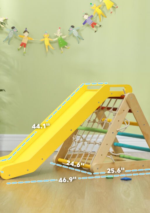 5 in 1 Pikler Triangle Set with Slide & Sandbags for Kids 18-48 Months