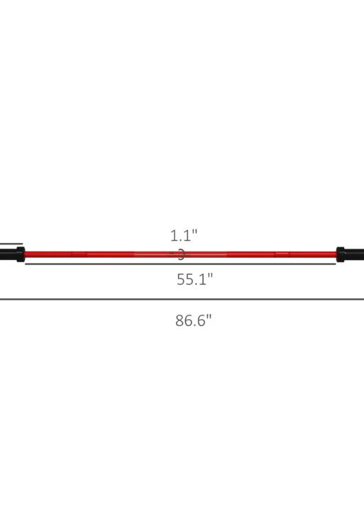 7.2ft Weight Bar, Olympic Bar with Rotating Sleeves, Non-Slip Knurling Grip, 1500lbs Weight Capacity, Red