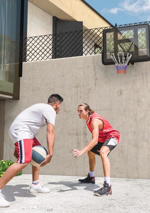 Wall Mounted Basketball Hoop, Basketball Goal Combo Kit with 43" Reinforced Shatter Resistant Backboard and All Weather Net for Indoor or Outdoor Use