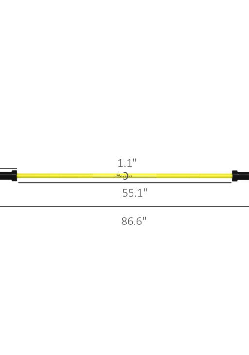 7.2ft Weight Bar, Olympic Bar with Rotating Sleeves, Non-Slip Knurling Grip, 1500lbs Weight Capacity, Yellow