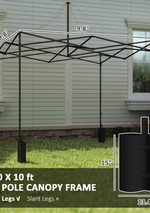 10' x 10' Replacement Canopy Top for Pop Up Canopy Tent with 4 Sand Bags, UPF50+ Protection, White