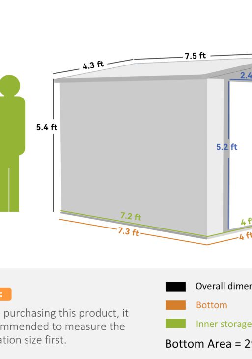 4' x 8' Lean to Garden Storage Shed, Outdoor Metal Tool House with Lockable Door Vents for Backyard Patio Lawn, Light Gray
