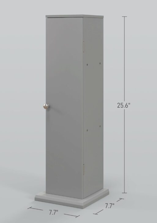 Small Toilet Paper Cabinet, Bathroom Corner Cabinet with Doors and Shelves for Paper Shampoo, Gray