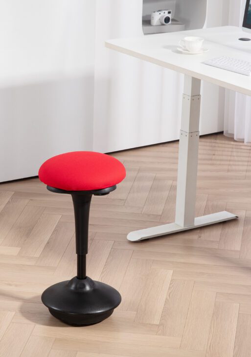 Backless Wobble Chair, Adjustable Active Ergonomic Stool Chair, with Rocking Motion, Padded, Red