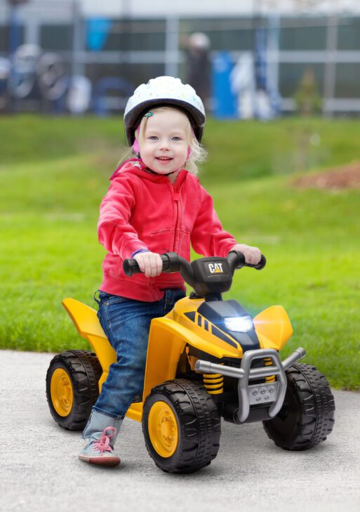 CAT Licensed Kids ATV 6V Four-Wheeler for Kids w/ Horn, LED Headlights for 18-36 Months, Yellow