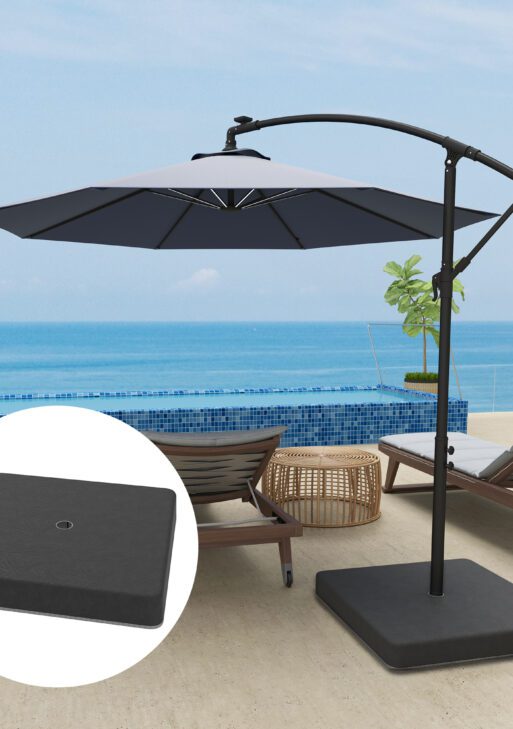 4 Piece Offset Umbrella Base Weight for 176 lbs Sand Heavy Duty Outdoor Weights for Umbrella Stand, Black