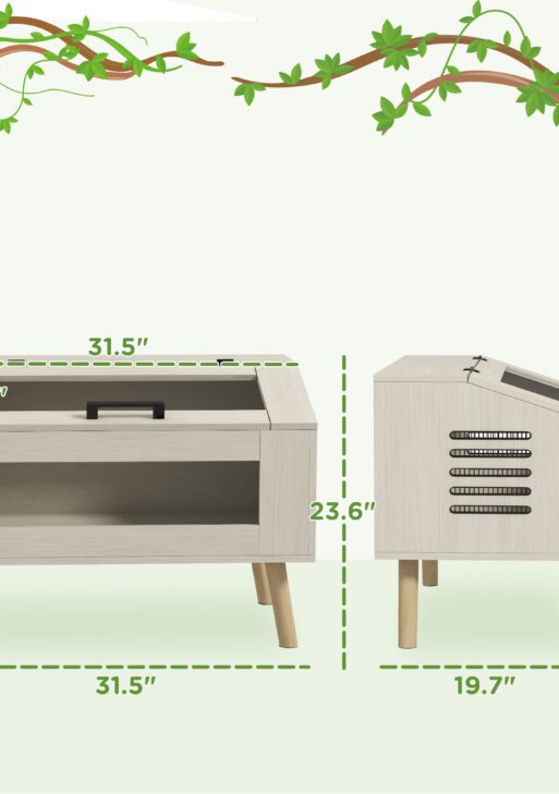 30 Gallon Reptile Tank, Top Opening Reptile Enclosure with Glass Windows for Snakes, Lizards Horned Frogs & Chameleons