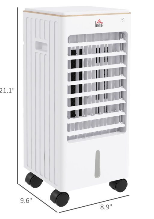 Room Air Cooler with Ice Packs, Ice Cooling Fan Water Conditioner Humidifier Unit with Remote, Timer, Wheels