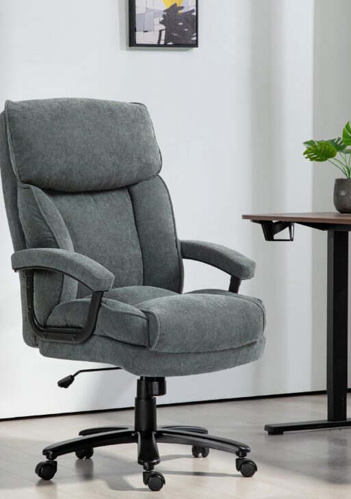 Big and Tall Executive Office Chair, Up to 450 lbs. Heavy Duty Desk Chair, Computer Chair for Heavy People, Gray