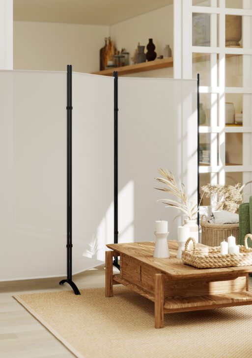 6' 3 Panel Room Divider, Indoor Privacy Screen for Home, Light Gray