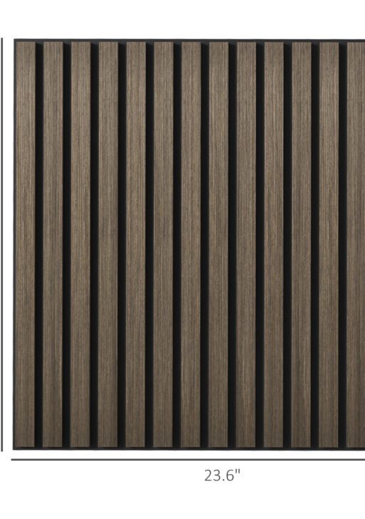 24" x 24" Wood Panels for Wall, 4 Pack Acoustic Panels, Sound Absorbing Slat Wall for Wall Decor, Home, Brown