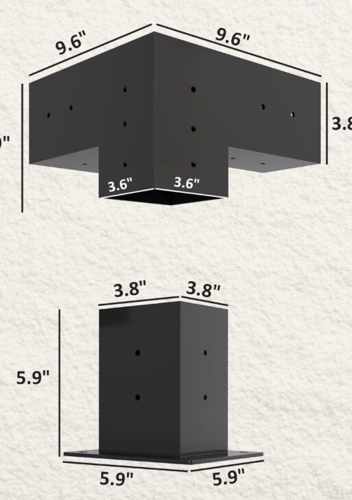 8PCS Pergola Kit, Pergola Brackets with 3-Way & 4-Way Corner Brackets for 4"x4" (Actual 3.6"x3.6") Lumber