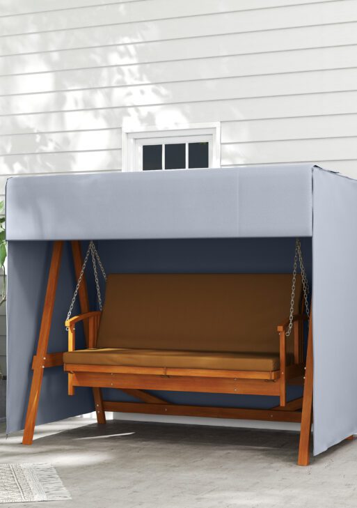 Outdoor Patio Hammock Porch Swing Cover with UV, Water, & Dust Fighting Material, 81" x 49" x 65", Dark Gray