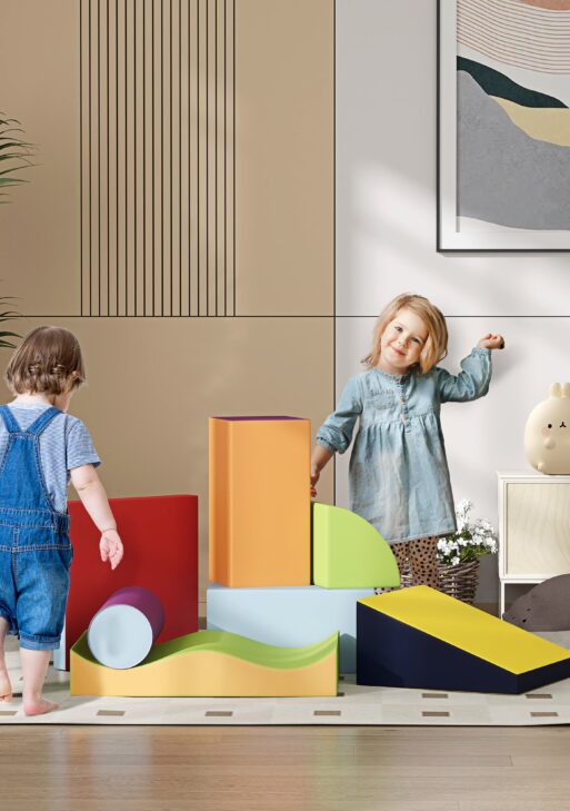 7 Piece Climb and Crawl Activity Play Set Soft for Toddler, Contemporary