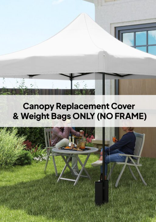10' x 10' Replacement Canopy Top for Pop Up Canopy Tent with 4 Sand Bags, UPF50+ Protection, White